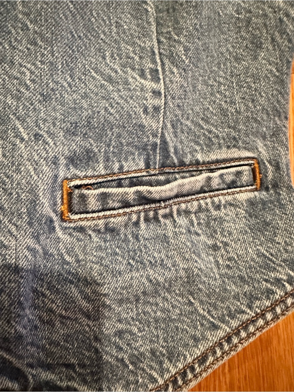 Abercrombie & Fitch Denim Vest XS | Light Wash Button Front Utility Vest - Picture 4 of 13